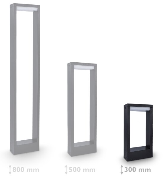 Brilagi - LED Venkovní lampa RAGUSA LED/7W/230V 3000/4000/6000K černá IP54 30 cm