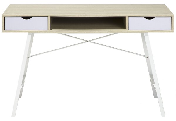 Pracovní stůl CLARITA Světle hnědá 120 cm 48 cm se zásuvkami