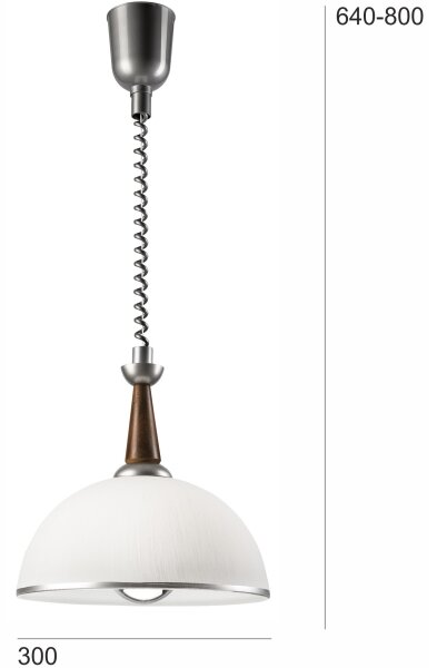 Stahovací lustr CHIARA 1xE27/60W/230V stříbrná/buk