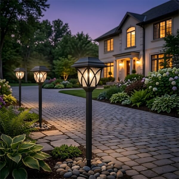 LED Solární lampa LAWN LED/1,2V 100 mAh 3000K 44 cm IP44 černá