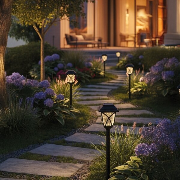 LED Solární lampa LAWN LED/1,2V 100 mAh 3000K 44 cm IP44 černá