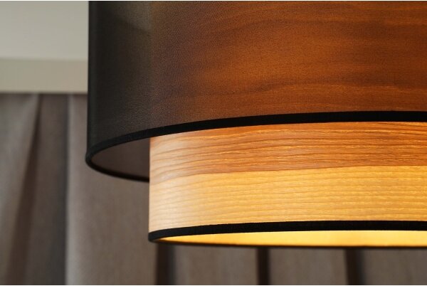 Duolla - Přisazený lustr WOOD BOHO 1xE27/15W/230V pr. 45 cm černá/béžová