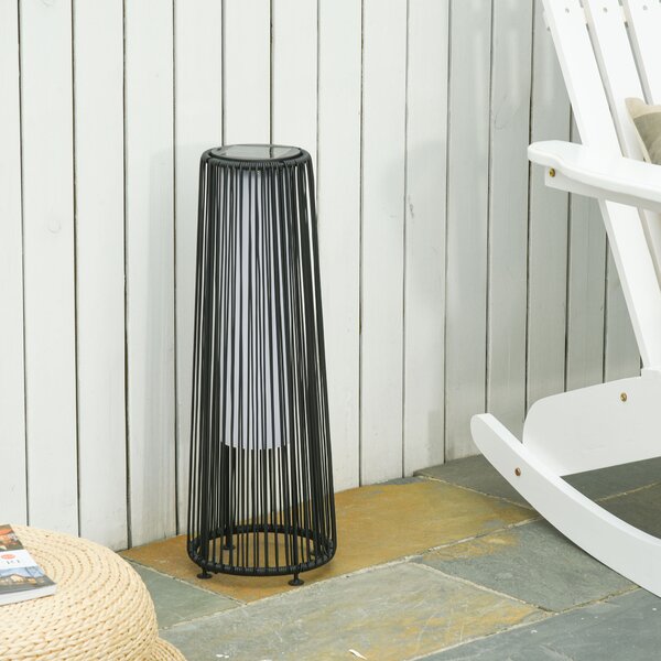 OUTSUNNY Zahradní lampa solární se světelným senzorem 22 x 22 x 61 cm černá