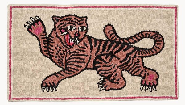 Ručně všívaný vlněný koberec Pink Tiger