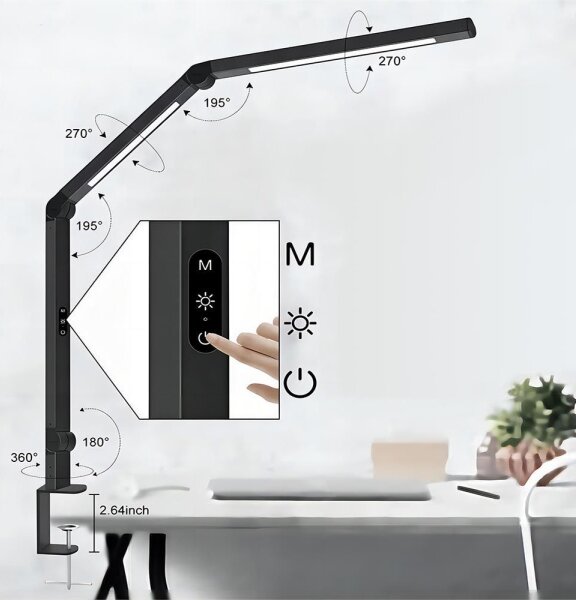 LED Stmívatelná dotyková stolní lampa LED/12W/230V 3000-6500K CRI 92 černá