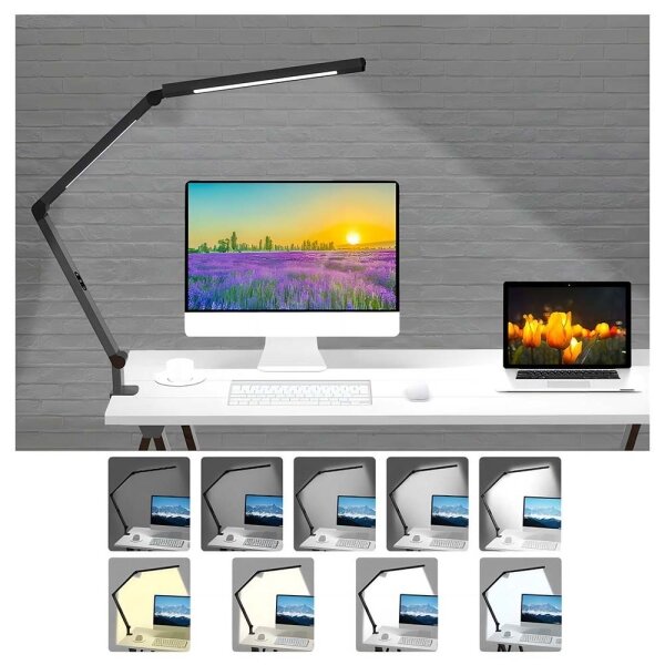 LED Stmívatelná dotyková stolní lampa LED/12W/230V 3000-6500K CRI 92 černá