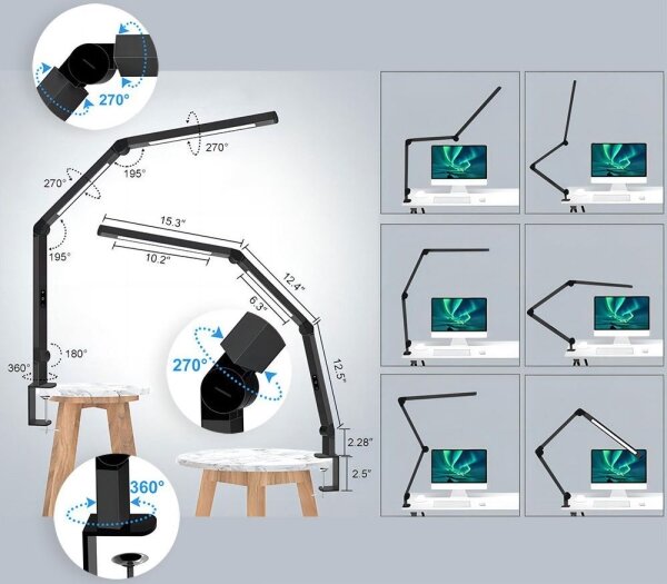 LED Stmívatelná dotyková stolní lampa LED/12W/230V 3000-6500K CRI 92 černá