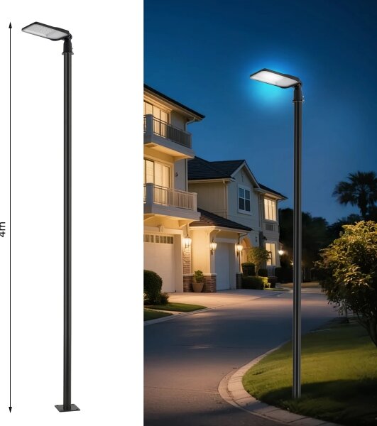 Brilagi-LED Venk. lampa se sloupem a kl. 4 m URBANLIGHT LED/100W/230V černá IP65