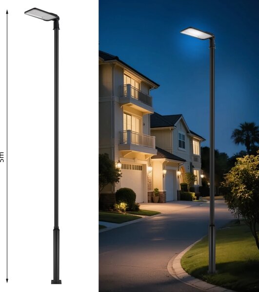 Brilagi-LED Venk. lampa se sloupem a kl. 5 m URBANLIGHT LED/200W/230V černá IP65