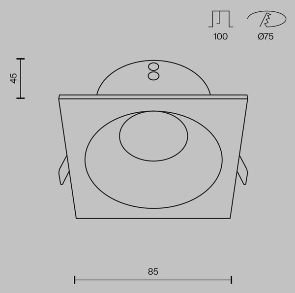 ZAPUŠTĚNÉ BODOVÉ SVÍTIDLO, 10 W/GU10, 8,5/8,5/4,5 cm MAYTONI - Online Only svítidla, Online Only