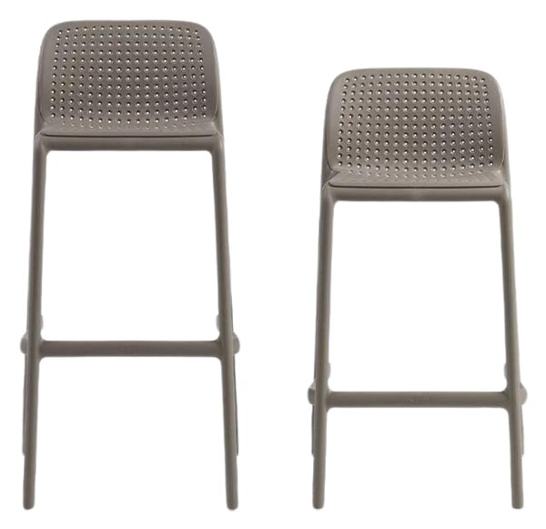 Nardi Šedo hnědá plastová barová židle Lido Mini 65 cm
