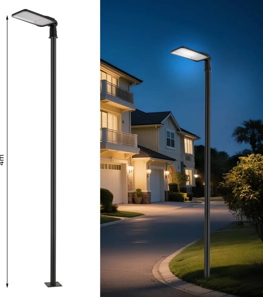 Brilagi-LED Venk. lampa se sloupem a kl. 4 m URBANLIGHT LED/200W/230V černá IP65
