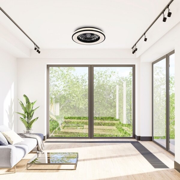 LED Stmívatelné stropní svítidlo s ventilátorem LED/48W/230V 3000-6500K + DO