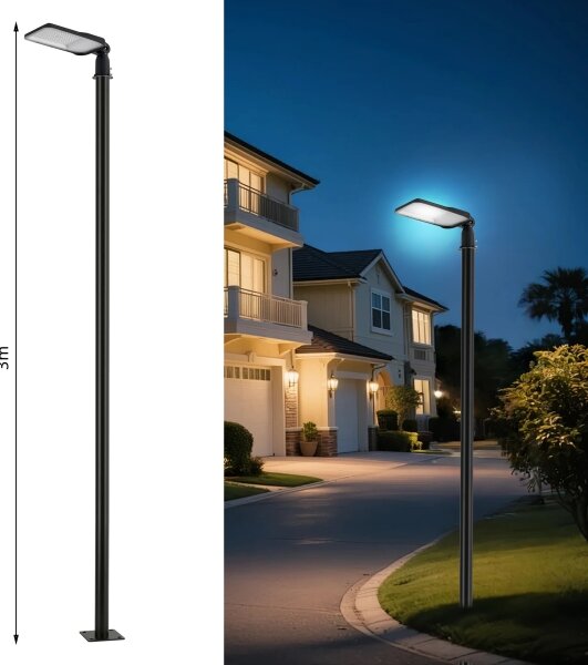 Brilagi-LED Venk. lampa se sloupem a kl. 3 m URBANLIGHT LED/100W/230V černá IP65