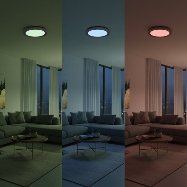 LED RGBW Stm. stropní svítidlo MELO LED/36W/230V 3000-6000K pr. 39 cm bílá + DO