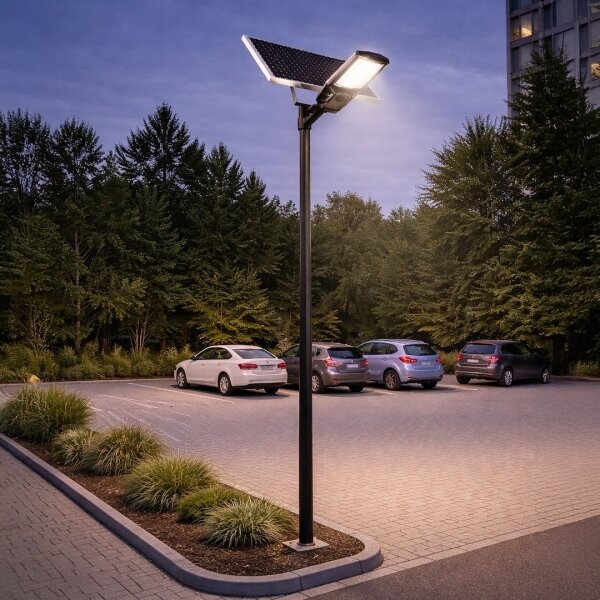 LED Stm. poul. lampa se senz. a solár. pan. KOBRA 400W/24000 mAh IP65 antr. + DO