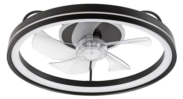 LED Stropní svítidlo s ventilátorem FARGO LED/37W/230V černá + DO