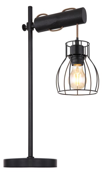 GLOBO Stolní skandinávská lampa MINA, 1xE27, 40W, černá 15326TNB
