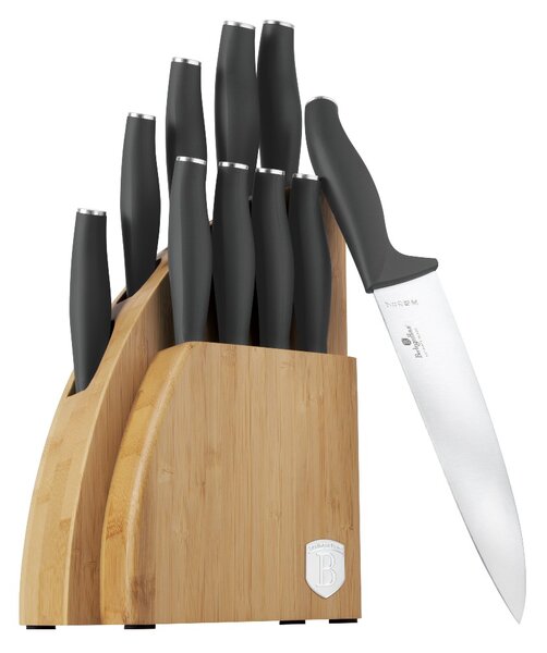 Sada nožů se stojanem BAMBOO 10 ks Antracit Collection