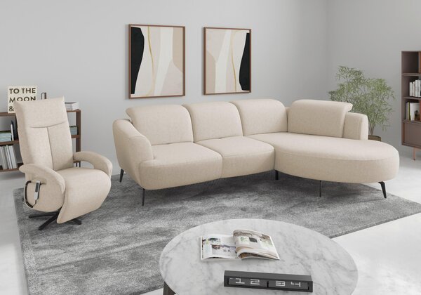 ROHOVÁ SEDAČKA, textil, krémová Sit & More - Sedací soupravy, Online Only