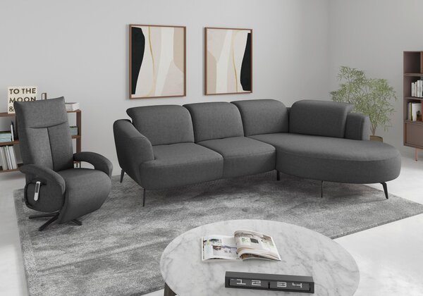 ROHOVÁ SEDAČKA, textil, tmavě šedá Sit & More - Sedací soupravy, Online Only