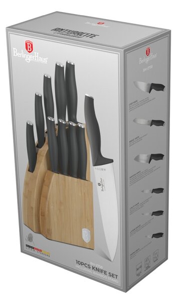 Sada nožů se stojanem BAMBOO 10 ks Antracit Collection
