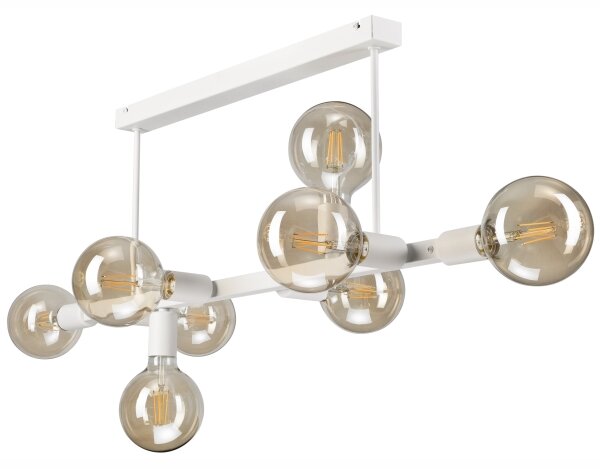 Lustr na tyči ASTRID 8xE27/60W/230V bílá
