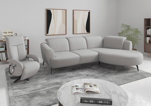 ROHOVÁ SEDAČKA, textil, světle šedá Sit & More - Sedací soupravy, Online Only