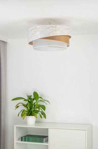 Duolla - Přisazený lustr KOBO 1xE27/15W/230V pr. 45 cm bílá/zlatá