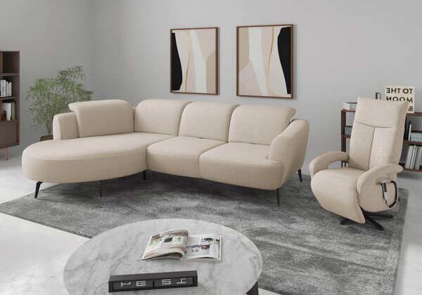 ROHOVÁ SEDAČKA, textil, krémová Sit & More - Sedací soupravy, Online Only