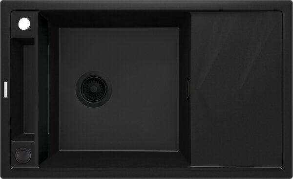 Aplomo Magnetic 82 granitový dřez s odkapávačem, černá