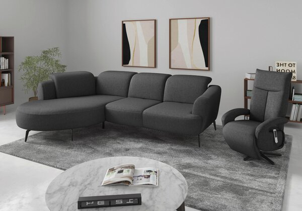 ROHOVÁ SEDAČKA, textil, tmavě šedá Sit & More - Sedací soupravy, Online Only