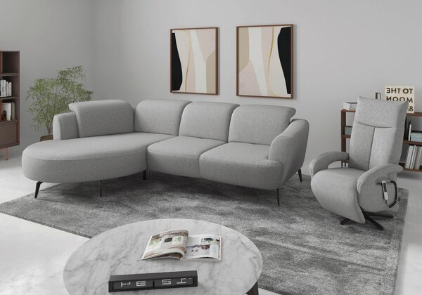 ROHOVÁ SEDAČKA, textil, světle šedá Sit & More - Sedací soupravy, Online Only
