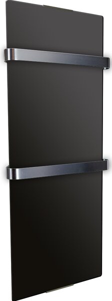 CHEMINARTE Elektrický sušák na ručníky Černý 1200 W Vertikální radiátor IP24 2 držáky na ručníky 120 x 6 x 46 cm Francie