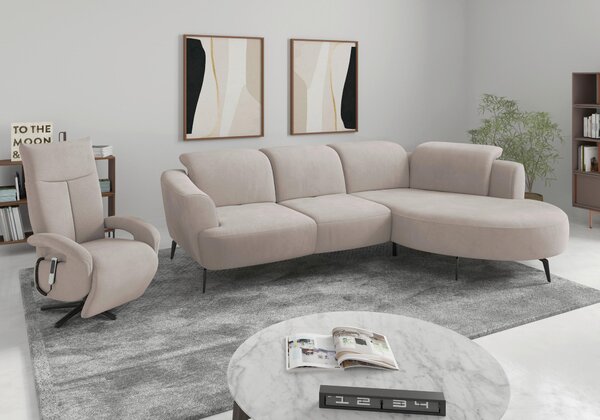 ROHOVÁ SEDAČKA, textil, šedobéžová Sit & More - Sedací soupravy, Online Only