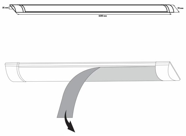 LED Podlinkové svítidlo LED/50W/230V 4000K 150 cm bílá