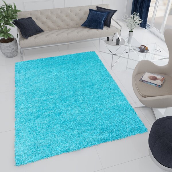 Makro Abra Kusový koberec shaggy TOKYO 6365A Jednobarevný modrý Rozměr: 70x200 cm