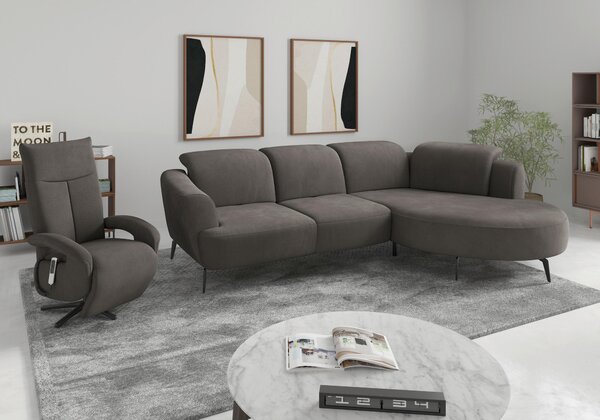 ROHOVÁ SEDAČKA, textil, barvy grafitu Sit & More - Sedací soupravy, Online Only