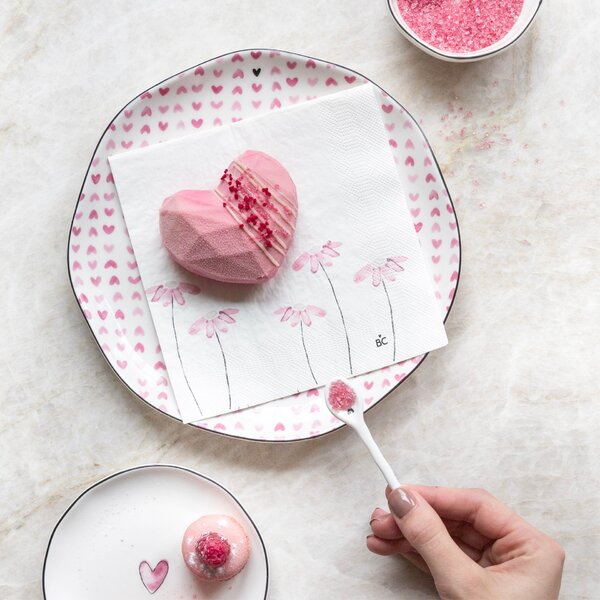 Keramický talíř Rose Hearts All Over Ø 23 cm