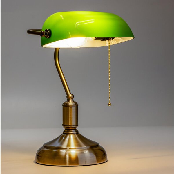 Brilagi - Stolní lampa BANK OFFICE 1xE27/60W/230V mosaz/zelená