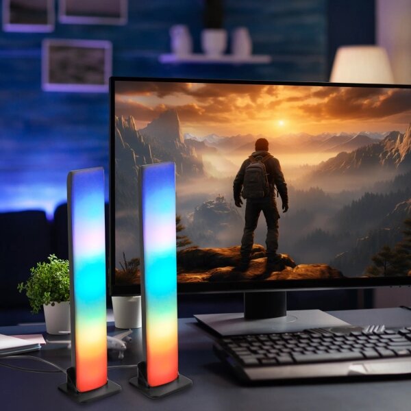 SADA 2x LED RGB Stmívatelná stolní lampa LED/5W/5V + dálkové ovládání