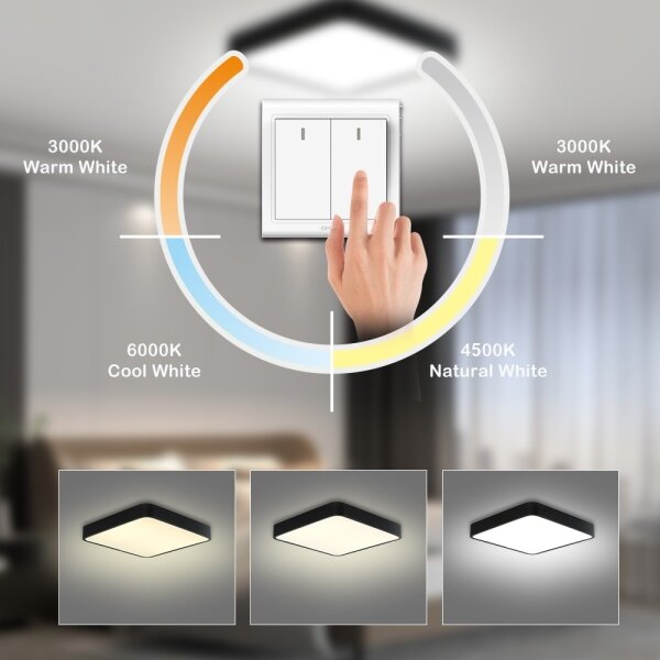 Brilagi - LED Stropní svítidlo POOL SQUARE LED/36W/230V 40x40 cm černá