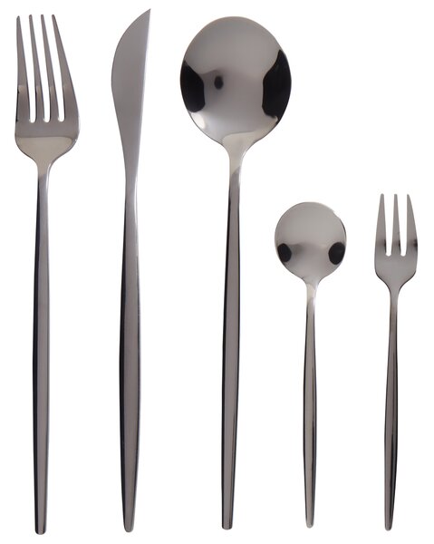 30dílná sada příborů RIGATONI Černá