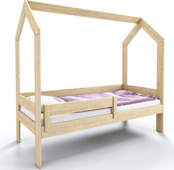 Postele Rovder Dětská postel domeček z jasanového dřeva Rozměr: 200x80, Povrchová úprava Jasan: Koňak (10%)