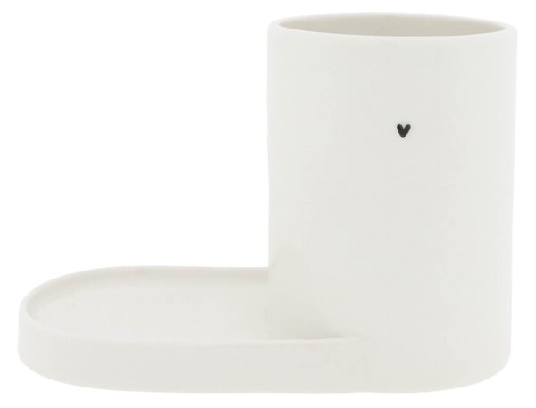 Keramický stojánek do koupelny White Black Heart