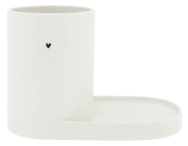 Keramický stojánek do koupelny White Black Heart