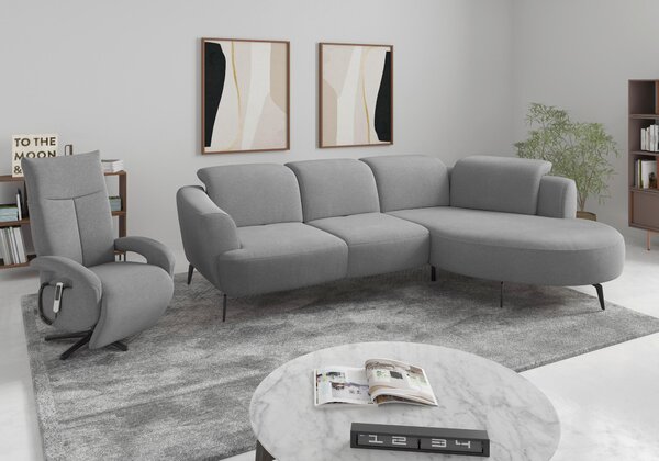 ROHOVÁ SEDAČKA, textil, šedá Sit & More - Sedací soupravy, Online Only