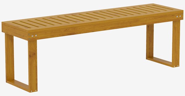 OUTSUNNY Dvojmístná zahradní lavice dřevěná nosnost 300 kg 128 x 51 x 73 cm teakové dřevo