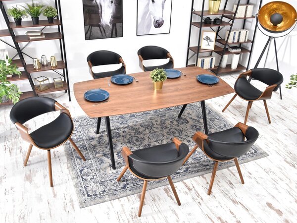 Designová jídelní židle SAROLTA - ořech / černá 1