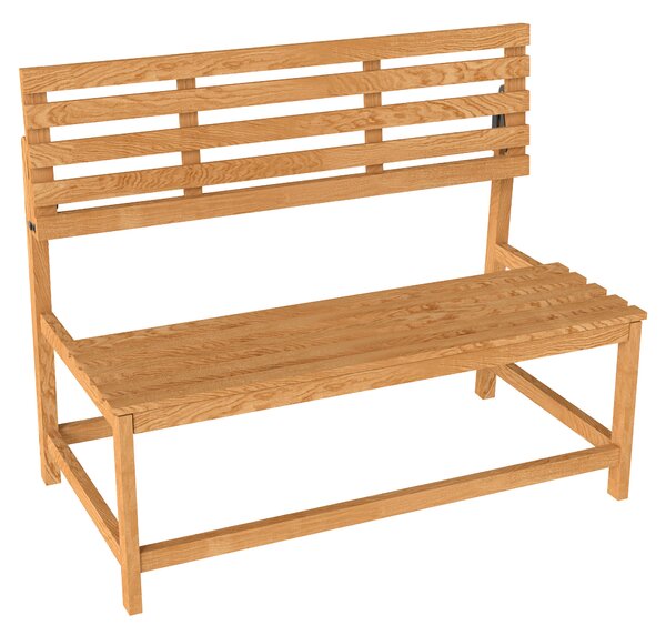 OUTSUNNY Dvojmístná zahradní lavice dřevěná nosnost 240 kg 110 x 61 x 89 cm teakové dřevo